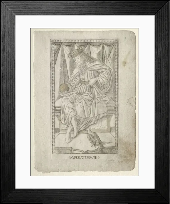Framed Print : The Emperor (from the Tarocchi, series E: Conditions of Man, #9), before 1467. Creator Framed Print : The Emperor (from the Tarocchi, series E: Conditions of Man, #9), before 1467. Creator