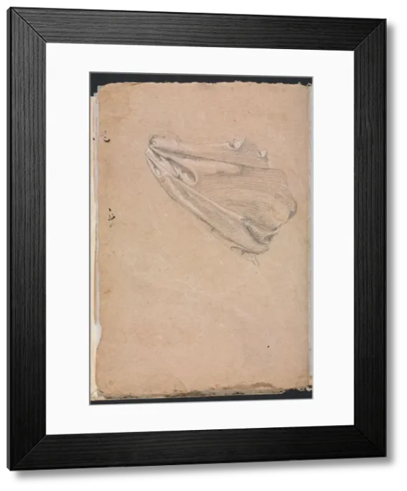 Framed Print : Verona Sketchbook: Drapery study (page 6), 1760. Creator: Francesco Lorenzi (Italian, 1723-1787)