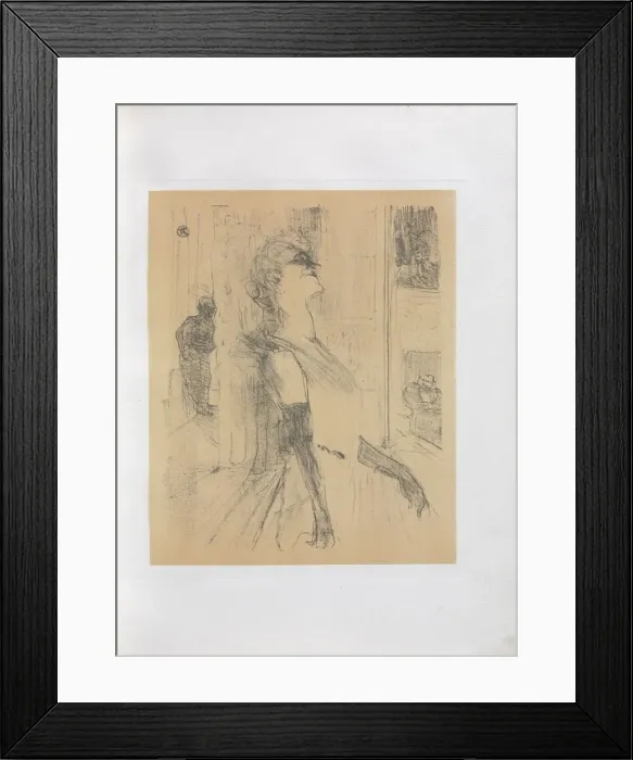 Framed Print : Yvette Guilbert-English Series: Sur la scene, 1898. Creator: Henri de Toulouse-Lautrec (French Framed Print : Yvette Guilbert-English Series: Sur la scene, 1898. Creator: Henri de Toulouse-Lautrec (French