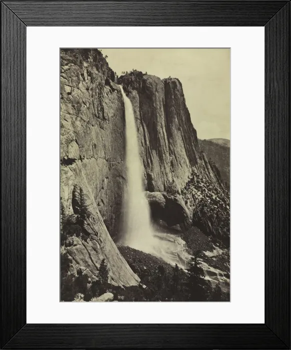 Framed Print : Yosemite Falls, 1868. Creator: Eadweard J. Muybridge (American, 1830-1904), attributed to Framed Print : Yosemite Falls, 1868. Creator: Eadweard J. Muybridge (American, 1830-1904), attributed to