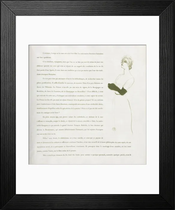 Framed Print : Yvette Guilbert-French Series: No. 10, 1894. Creator: Henri de Toulouse-Lautrec (French Framed Print : Yvette Guilbert-French Series: No. 10, 1894. Creator: Henri de Toulouse-Lautrec (French