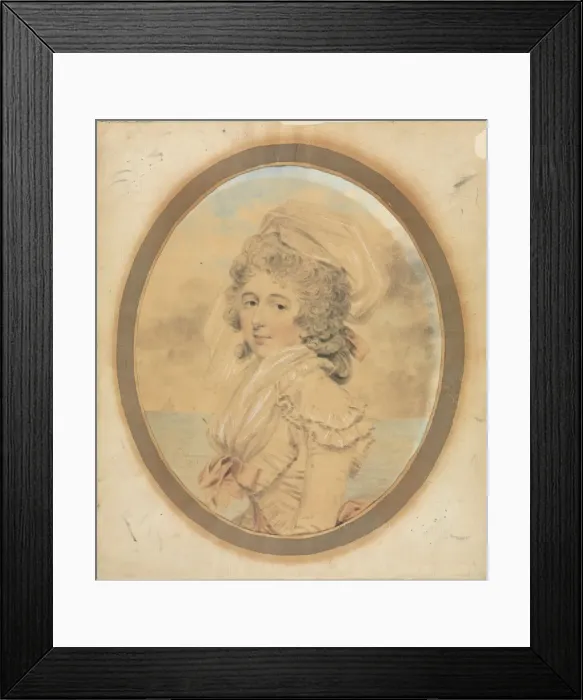 Framed Print : Young Lady with a Pink Bow on Her Bodice, 1792. Creator: John Downman (British, 1750-1824) Framed Print : Young Lady with a Pink Bow on Her Bodice, 1792. Creator: John Downman (British, 1750-1824)