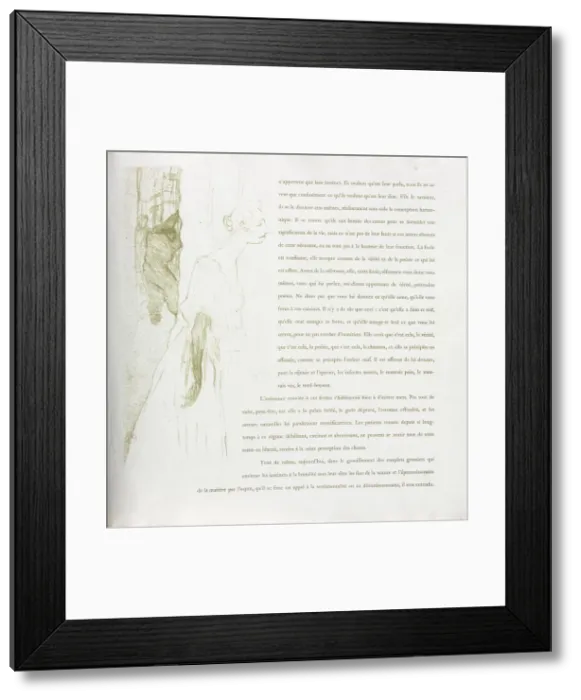 Framed Print : Yvette Guilbert-French Series: No. 11, 1894. Creator: Henri de Toulouse-Lautrec (French Framed Print : Yvette Guilbert-French Series: No. 11, 1894. Creator: Henri de Toulouse-Lautrec (French
