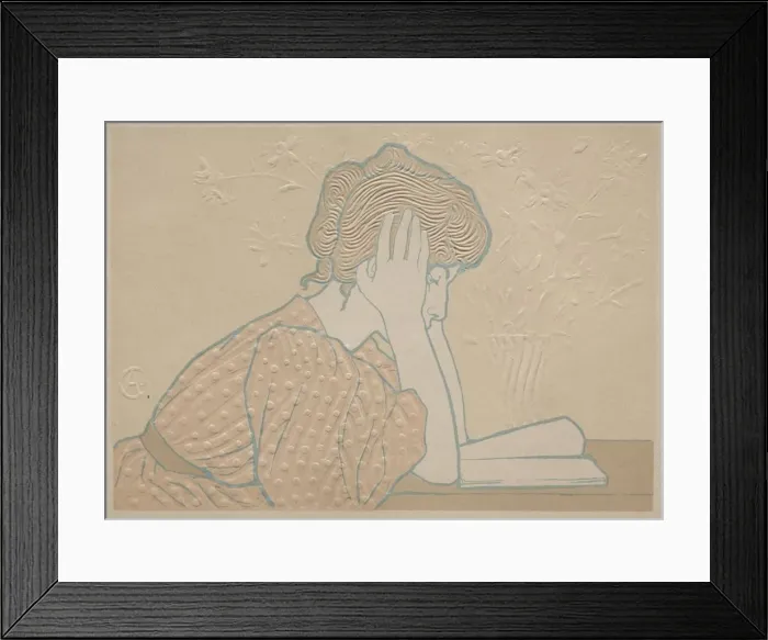Framed Print : Young Woman Reading, 1896. Creator: Alexandre-Louis-Marie Charpentier (French, 1856-1909) Framed Print : Young Woman Reading, 1896. Creator: Alexandre-Louis-Marie Charpentier (French, 1856-1909)