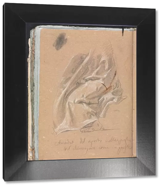 Verona Sketchbook: Drapery study with foot and inscription (page 88), 1760. Creator