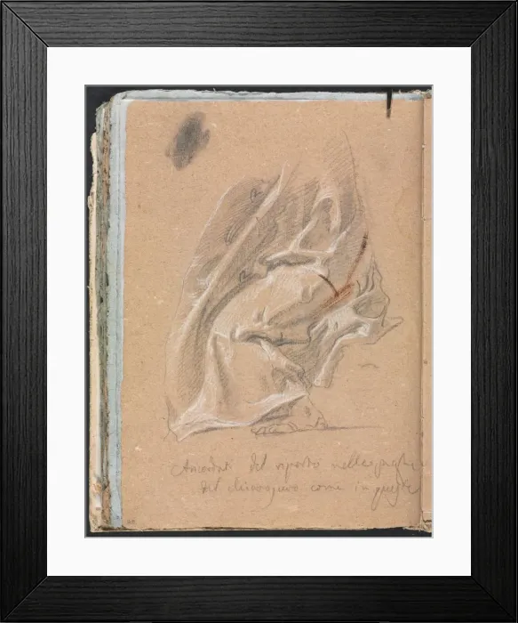 Framed Print : Verona Sketchbook: Drapery study with foot and inscription (page 88), 1760. Creator Framed Print : Verona Sketchbook: Drapery study with foot and inscription (page 88), 1760. Creator