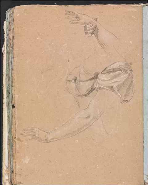 Verona Sketchbook: Female arms and hands with drapery (page 82), 1760. Creator: Francesco Lorenzi