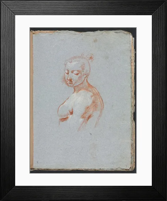 Framed Print : Verona Sketchbook: Female nude (page 27), 1760. Creator: Francesco Lorenzi (Italian, 1723-1787) Framed Print : Verona Sketchbook: Female nude (page 27), 1760. Creator: Francesco Lorenzi (Italian, 1723-1787)