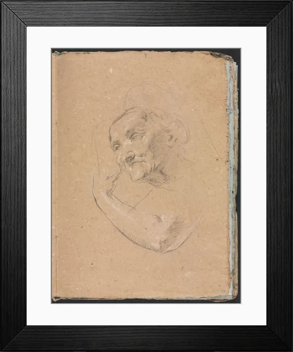 Framed Print : Verona Sketchbook: Head of a woman with left arm (page 13), 1760. Creator: Francesco Lorenzi Framed Print : Verona Sketchbook: Head of a woman with left arm (page 13), 1760. Creator: Francesco Lorenzi