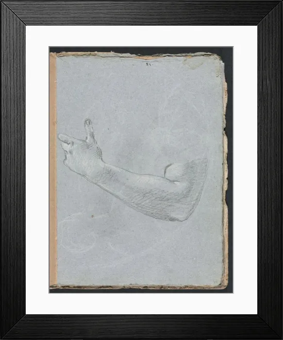 Framed Print : Verona Sketchbook: Left arm and hand (page 47), 1760. Creator: Francesco Lorenzi (Italian Framed Print : Verona Sketchbook: Left arm and hand (page 47), 1760. Creator: Francesco Lorenzi (Italian