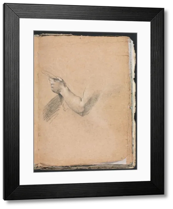 Framed Print : Verona Sketchbook: Left arm and hand (page 75), 1760. Creator: Francesco Lorenzi (Italian Framed Print : Verona Sketchbook: Left arm and hand (page 75), 1760. Creator: Francesco Lorenzi (Italian