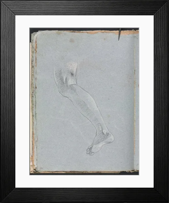Framed Print : Verona Sketchbook: Left leg (page 28), 1760. Creator: Francesco Lorenzi (Italian, 1723-1787)