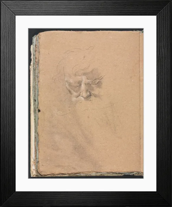 Framed Print : Verona Sketchbook: Male head (page 80), 1760. Creator: Francesco Lorenzi (Italian, 1723-1787) Framed Print : Verona Sketchbook: Male head (page 80), 1760. Creator: Francesco Lorenzi (Italian, 1723-1787)