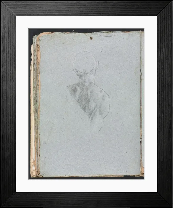Framed Print : Verona Sketchbook: Male nude head and shoulders from behind (page 62), 1760. Creator Framed Print : Verona Sketchbook: Male nude head and shoulders from behind (page 62), 1760. Creator