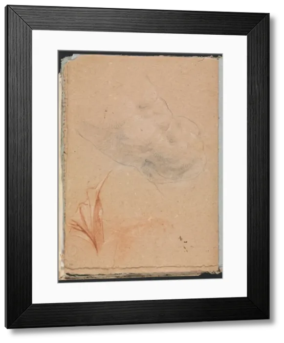 Framed Print : Verona Sketchbook: Nude male torso with drapery (page 16), 1760. Creator: Francesco Lorenzi Framed Print : Verona Sketchbook: Nude male torso with drapery (page 16), 1760. Creator: Francesco Lorenzi