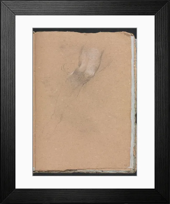 Framed Print : Verona Sketchbook: Right leg (page 33), 1760. Creator: Francesco Lorenzi (Italian, 1723-1787) Framed Print : Verona Sketchbook: Right leg (page 33), 1760. Creator: Francesco Lorenzi (Italian, 1723-1787)