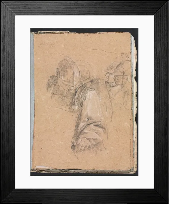 Framed Print : Verona Sketchbook: Soldiers (page 73), 1760. Creator: Francesco Lorenzi (Italian, 1723-1787) Framed Print : Verona Sketchbook: Soldiers (page 73), 1760. Creator: Francesco Lorenzi (Italian, 1723-1787)