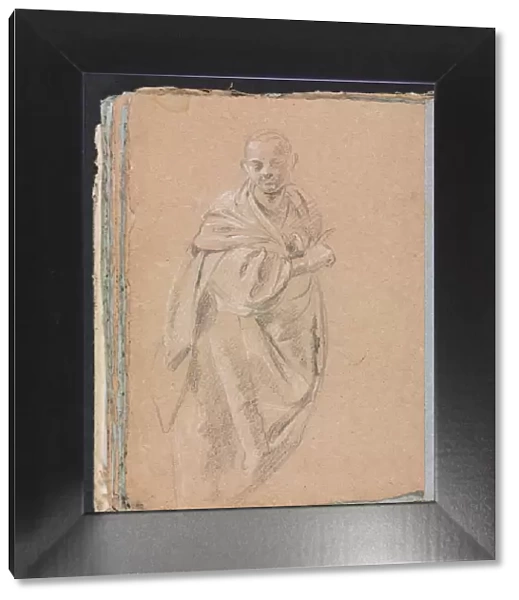 Verona Sketchbook: Standing monk (page 52), 1760. Creator: Francesco Lorenzi (Italian, 1723-1787)