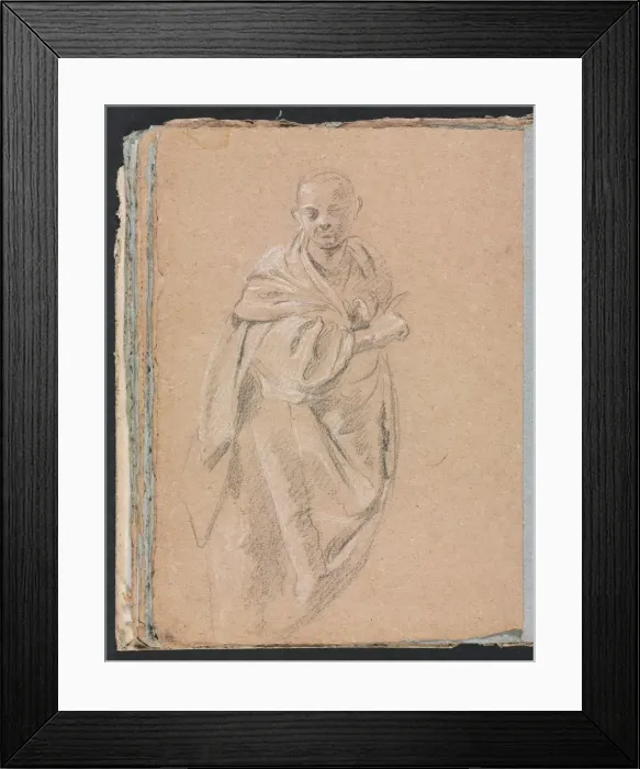 Framed Print : Verona Sketchbook: Standing monk (page 52), 1760. Creator: Francesco Lorenzi (Italian, 1723-1787) Framed Print : Verona Sketchbook: Standing monk (page 52), 1760. Creator: Francesco Lorenzi (Italian, 1723-1787)