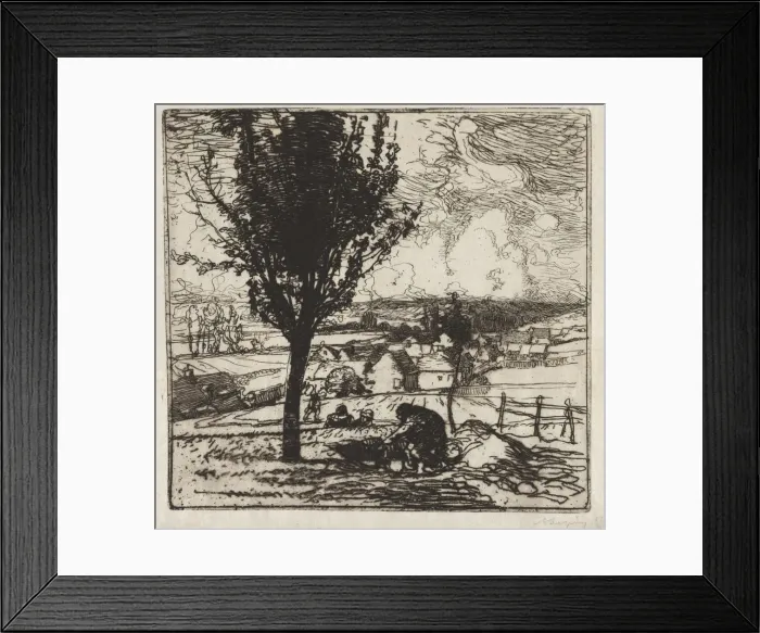 Framed Print : Veu de Jouy-le-Moutier, 1893. Creator: Auguste Louis Lepere (French, 1849-1918) Framed Print : Veu de Jouy-le-Moutier, 1893. Creator: Auguste Louis Lepere (French, 1849-1918)