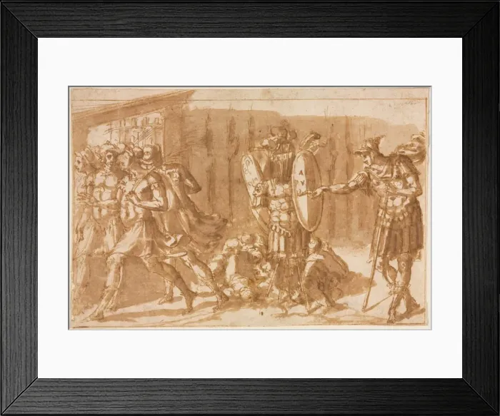 Framed Print : Victorious Soldiers with Trophy, 1550s. Creator: Pellegrino Tibaldi (Italian, 1527-1596) Framed Print : Victorious Soldiers with Trophy, 1550s. Creator: Pellegrino Tibaldi (Italian, 1527-1596)