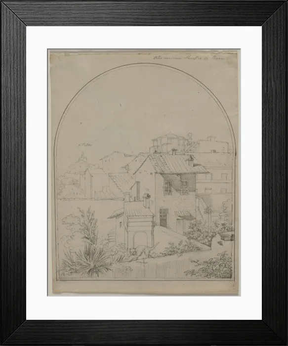 Framed Print : View from My Window in Rome, c. 1817. Creator: Carl Wilhelm Tischbein (German, 1797-1855) Framed Print : View from My Window in Rome, c. 1817. Creator: Carl Wilhelm Tischbein (German, 1797-1855)