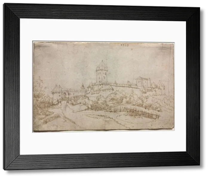 Framed Print : View of a Castle (recto), 1513. Creator: Wolfgang Huber (Austrian, 1490-1553) Framed Print : View of a Castle (recto), 1513. Creator: Wolfgang Huber (Austrian, 1490-1553)