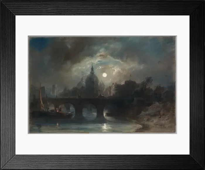 Framed Print : View of a City at Night, 1831. Creator: Camille Roqueplan (French, 1803-1855) Framed Print : View of a City at Night, 1831. Creator: Camille Roqueplan (French, 1803-1855)