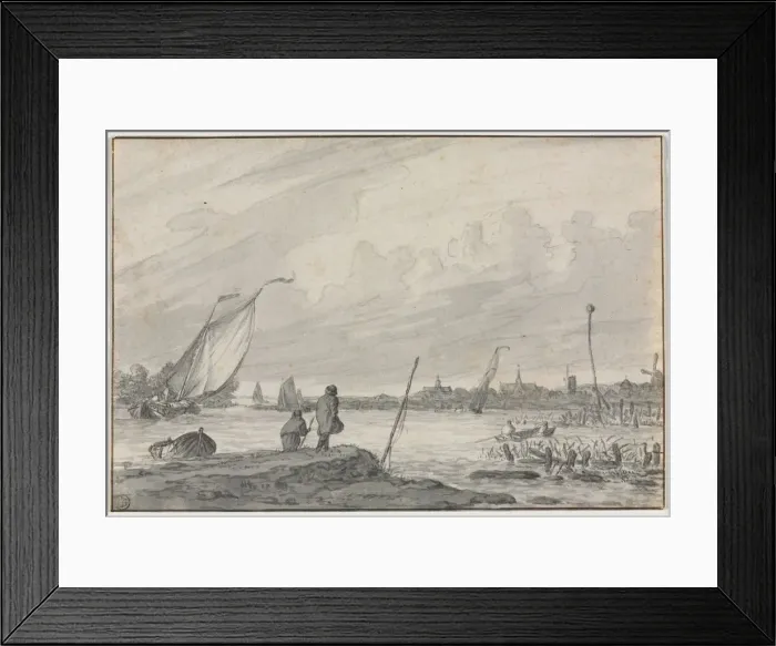 Framed Print : View of Alkmaar with Boats, 1600s. Creator: Unknown Framed Print : View of Alkmaar with Boats, 1600s. Creator: Unknown