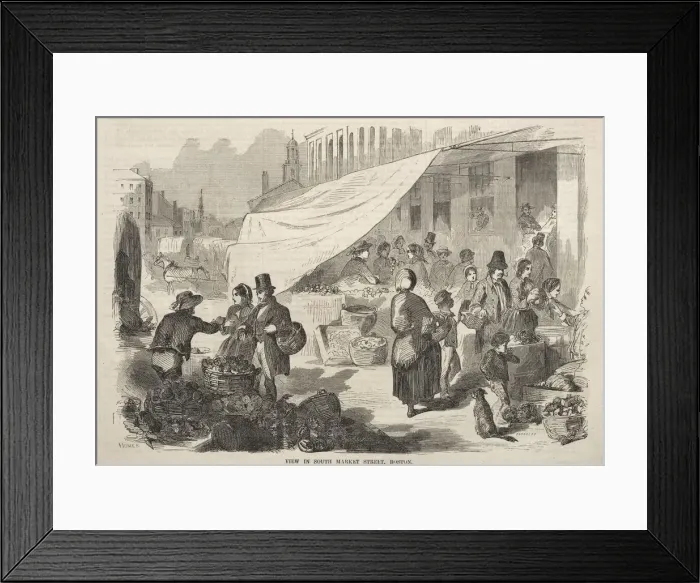 Framed Print : View in South Market Street, Boston, 1857. Creator: Winslow Homer (American, 1836-1910) Framed Print : View in South Market Street, Boston, 1857. Creator: Winslow Homer (American, 1836-1910)