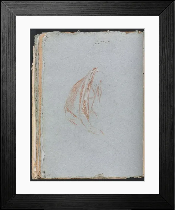 Framed Print : Verona Sketchbook: Female figure with cloak (page 40), 1760. Creator: Francesco Lorenzi (Italian Framed Print : Verona Sketchbook: Female figure with cloak (page 40), 1760. Creator: Francesco Lorenzi (Italian