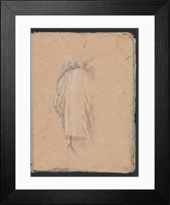 Framed Print : Verona Sketchbook: Drapery study with elbow (page 5), 1760. Creator: Francesco Lorenzi (Italian Framed Print : Verona Sketchbook: Drapery study with elbow (page 5), 1760. Creator: Francesco Lorenzi (Italian
