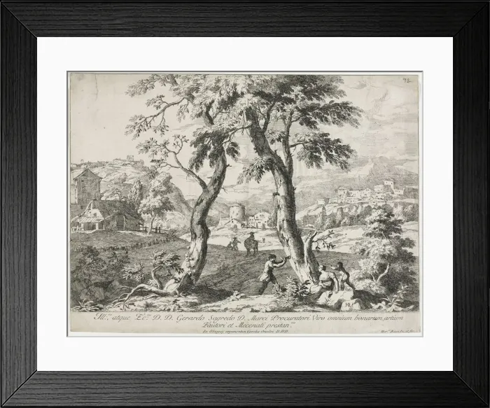 Framed Print : View of a Village with Figures in the Foreground, 1723. Creator: Marco Ricci (Italian, 1676-1729) Framed Print : View of a Village with Figures in the Foreground, 1723. Creator: Marco Ricci (Italian, 1676-1729)