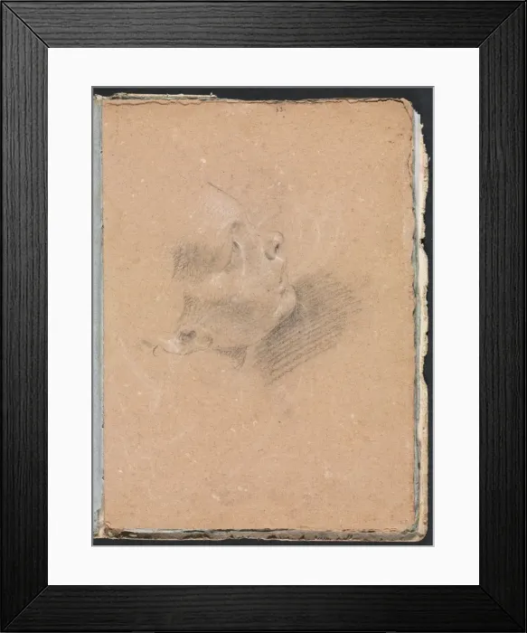 Framed Print : Verona Sketchbook: Female profile (page 65), 1760. Creator: Francesco Lorenzi (Italian, 1723-1787) Framed Print : Verona Sketchbook: Female profile (page 65), 1760. Creator: Francesco Lorenzi (Italian, 1723-1787)