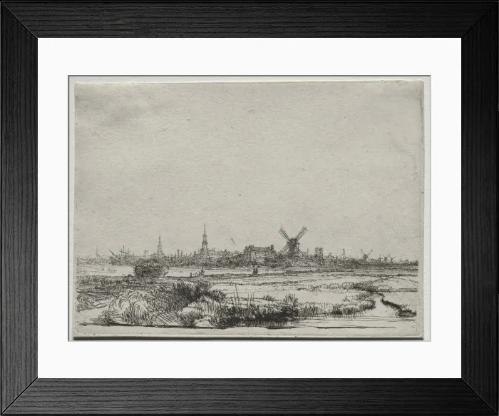 Framed Print : View of Amsterdam from the North West, c. 1640. Creator: Rembrandt van Rijn (Dutch, 1606-1669) Framed Print : View of Amsterdam from the North West, c. 1640. Creator: Rembrandt van Rijn (Dutch, 1606-1669)
