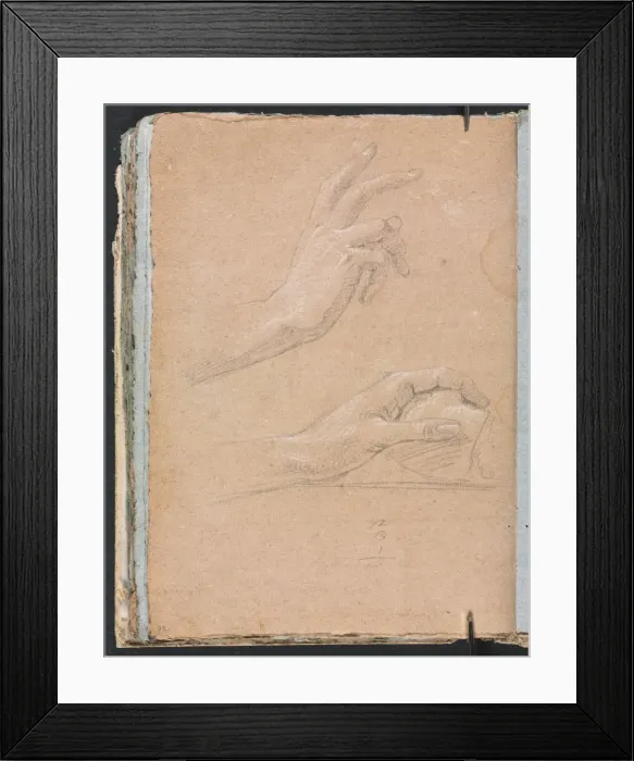 Framed Print : Verona Sketchbook: Hands (page 92), 1760. Creator: Francesco Lorenzi (Italian, 1723-1787) Framed Print : Verona Sketchbook: Hands (page 92), 1760. Creator: Francesco Lorenzi (Italian, 1723-1787)