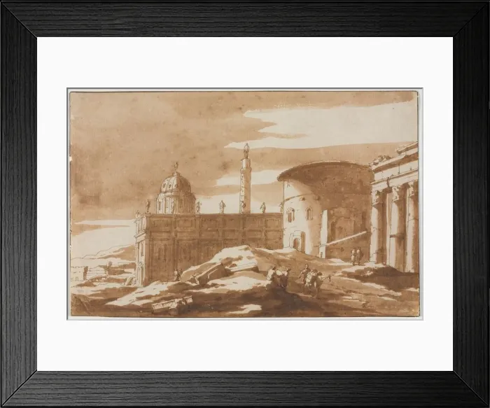 Framed Print : View of Ancient Buildings, second half 17th century. Creator: Jacob van der Ulft (Dutch Framed Print : View of Ancient Buildings, second half 17th century. Creator: Jacob van der Ulft (Dutch