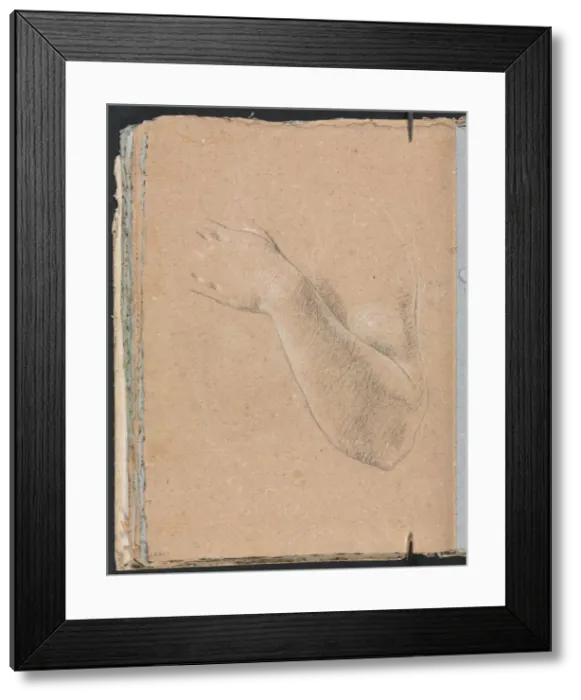 Framed Print : Verona Sketchbook: Left arm and hand (page 46), 1760. Creator: Francesco Lorenzi (Italian Framed Print : Verona Sketchbook: Left arm and hand (page 46), 1760. Creator: Francesco Lorenzi (Italian