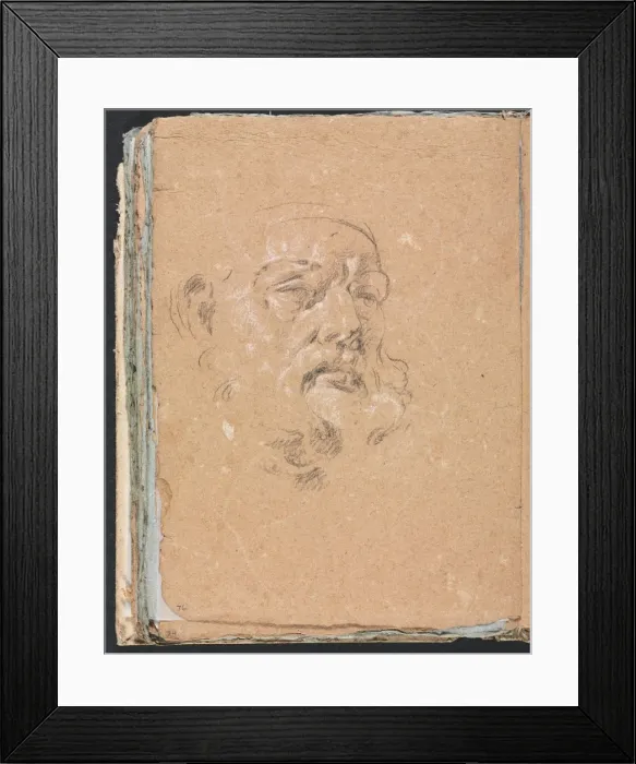 Framed Print : Verona Sketchbook: Male head (page 76), 1760. Creator: Francesco Lorenzi (Italian, 1723-1787) Framed Print : Verona Sketchbook: Male head (page 76), 1760. Creator: Francesco Lorenzi (Italian, 1723-1787)