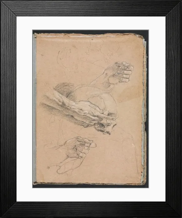 Framed Print : Verona Sketchbook: Study of hands and skull (page 21), 1760. Creator: Francesco Lorenzi (Italian Framed Print : Verona Sketchbook: Study of hands and skull (page 21), 1760. Creator: Francesco Lorenzi (Italian