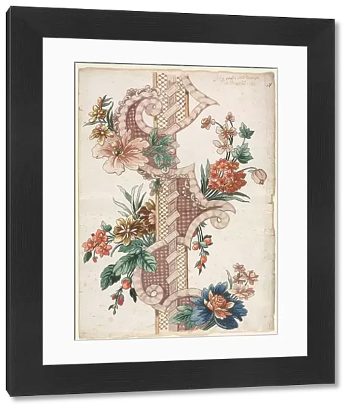 Vertical Decorative Floral Band, 1773. Creator: Giacomo Cavenezia (Italian)