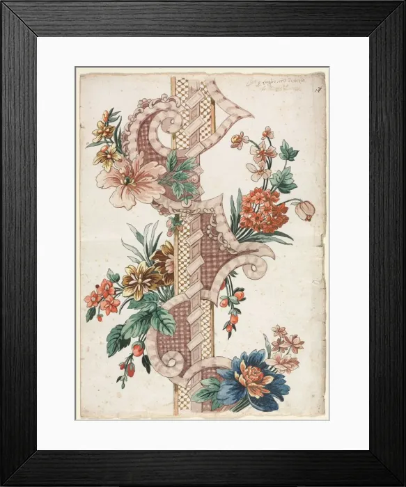 Framed Print : Vertical Decorative Floral Band, 1773. Creator: Giacomo Cavenezia (Italian) Framed Print : Vertical Decorative Floral Band, 1773. Creator: Giacomo Cavenezia (Italian)