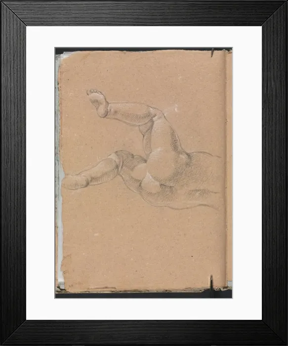 Framed Print : Verona Sketchbook: Putto (lower half of body) (page 24), 1760. Creator: Francesco Lorenzi (Italian Framed Print : Verona Sketchbook: Putto (lower half of body) (page 24), 1760. Creator: Francesco Lorenzi (Italian