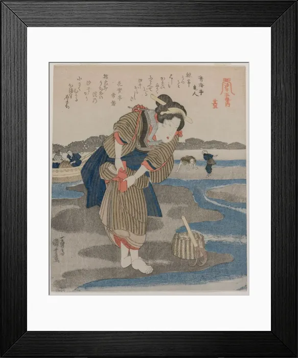 Framed Print : Woman Fastening her Skirts; from the series Five Pictures of Low Tide, late 1820s Framed Print : Woman Fastening her Skirts; from the series Five Pictures of Low Tide, late 1820s