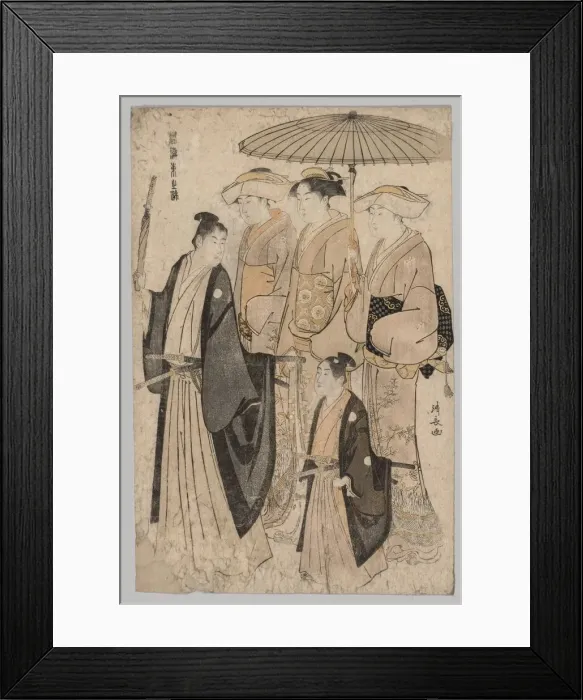 Framed Print : Woman of the Yoshiwara and Attendants…, 1752-1815. Creator: Torii Kiyonaga (Japanese Framed Print : Woman of the Yoshiwara and Attendants…, 1752-1815. Creator: Torii Kiyonaga (Japanese