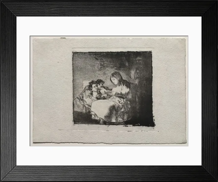 Framed Print : Woman Reading to Two Children, 1824-1825. Creator: Francisco de Goya (Spanish, 1746-1828) Framed Print : Woman Reading to Two Children, 1824-1825. Creator: Francisco de Goya (Spanish, 1746-1828)