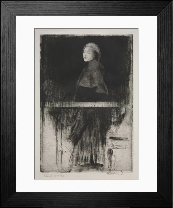 Framed Print : Woman with a Cape, 1889. Creator: Albert Besnard (French, 1849-1934) Framed Print : Woman with a Cape, 1889. Creator: Albert Besnard (French, 1849-1934)