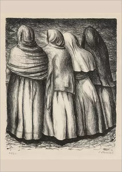 Women in Profile (Mujeres de perfil), 1945. Creator: Luis Arenal (Mexican, 1909-1985)