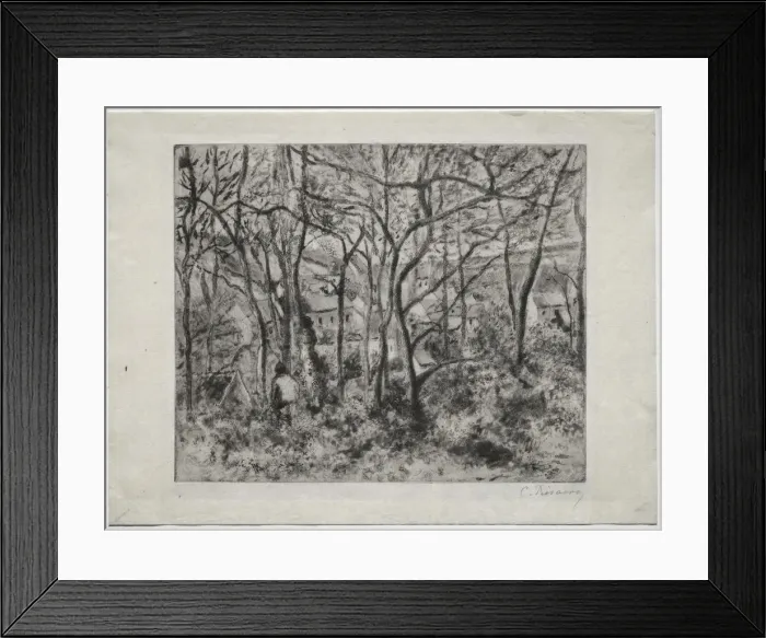 Framed Print : Wooded Landscape at LHermitage, Pontoise, 1879. Creator: Camille Pissarro (French, 1830-1903) Framed Print : Wooded Landscape at LHermitage, Pontoise, 1879. Creator: Camille Pissarro (French, 1830-1903)