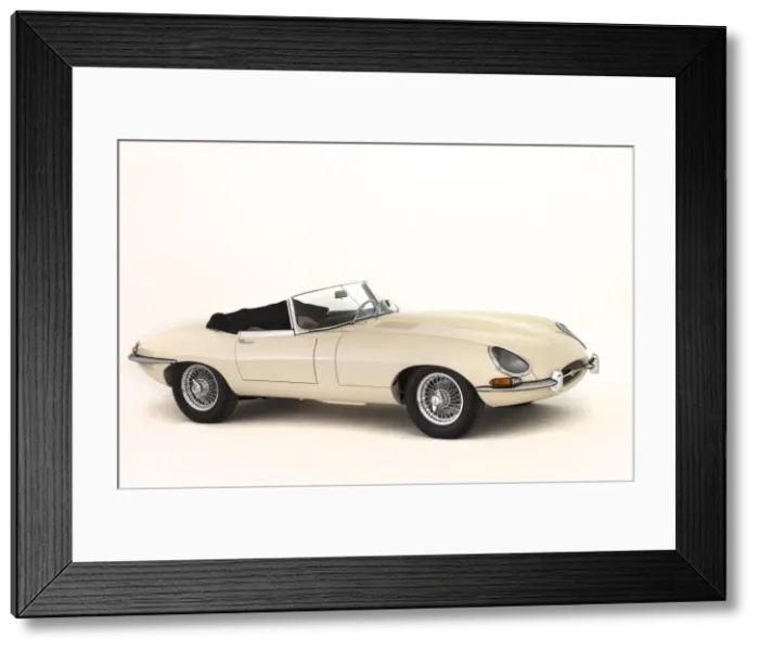 Framed Print : 1964 Jaguar E type Series 1 drophead coupe. Creator: Unknown